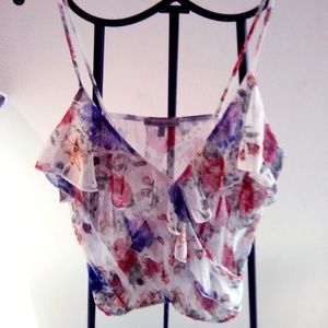 Spaghetti Strap Womens Ruffled Top